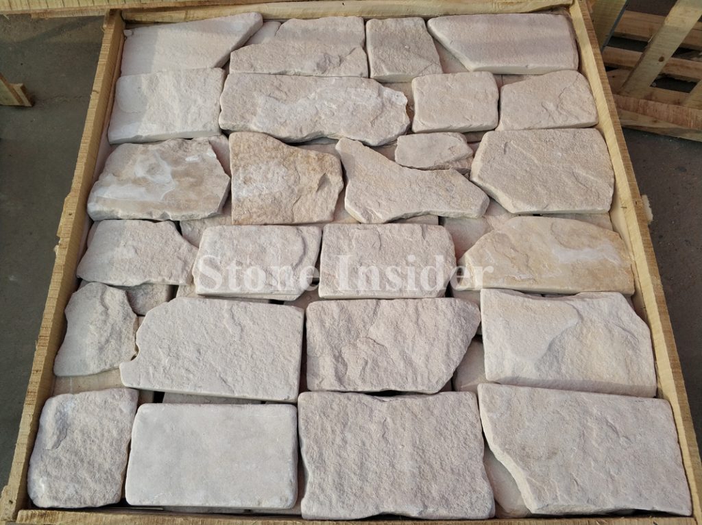 White Sandstone Tumbled Veneers wall cladding