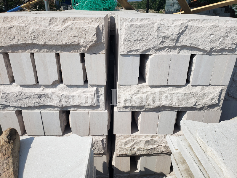 White Sandstone Rock Face Blocks 04